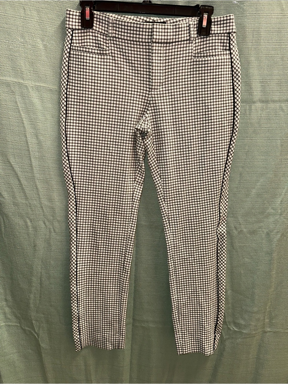 Banana Republic Black and White Checked Cropped Pants